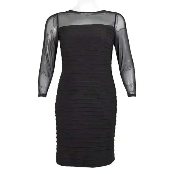 ADRIANNA PAPELL Black Illusion Bodycon Dress - size 20W - Picture 4 of 4